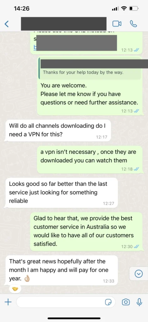 WhatsApp customer feedback 3